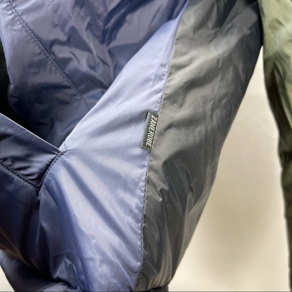 Patchwork Reversible Puffer Jacket Dk Army/Ink - image 4